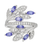 Inel din Argint 925 ( 3.98 grame ) cu Tanzanit AAA și Topaz Alb 1.24 Carate