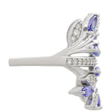 Inel din Argint 925 ( 3.98 grame ) cu Tanzanit AAA și Topaz Alb 1.24 Carate