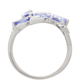 Inel din Argint 925 ( 3.98 grame ) cu Tanzanit AAA și Topaz Alb 1.24 Carate