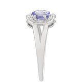 Inel din Argint 925 ( 2.3 grame ) cu Tanzanit AAA și Topaz Alb 1.17 Carate