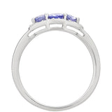 Inel din Argint 925 ( 2.3 grame ) cu Tanzanit AAA și Topaz Alb 1.17 Carate