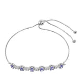 Brățară din Argint 925 ( 4.85 grame ) cu Tanzanit AAA și Topaz Alb 1.91 Carate