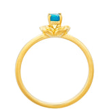 Inel din Argint 925 Placat cu Aur ( 2.32 grame ) cu Opal Albastru Etiopian Paraiba 0.23 Carate