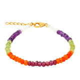 Brățară din Argint 925 Placat cu Aur ( 0.84 grame ) cu Pietre Prețioase Caleidoscop 18.87 Carate