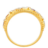 Inel din Argint 925 Placat cu Aur ( 4.24 grame ) cu Granat și Citrin Madeira 1.47 Carate