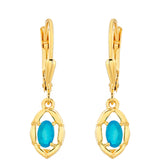 Cercei din Argint 925 Placat cu Aur ( 1.65 grame ) cu Opal Albastru Etiopian Paraiba 0.28 Carate