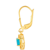 Cercei din Argint 925 Placat cu Aur ( 1.65 grame ) cu Opal Albastru Etiopian Paraiba 0.28 Carate