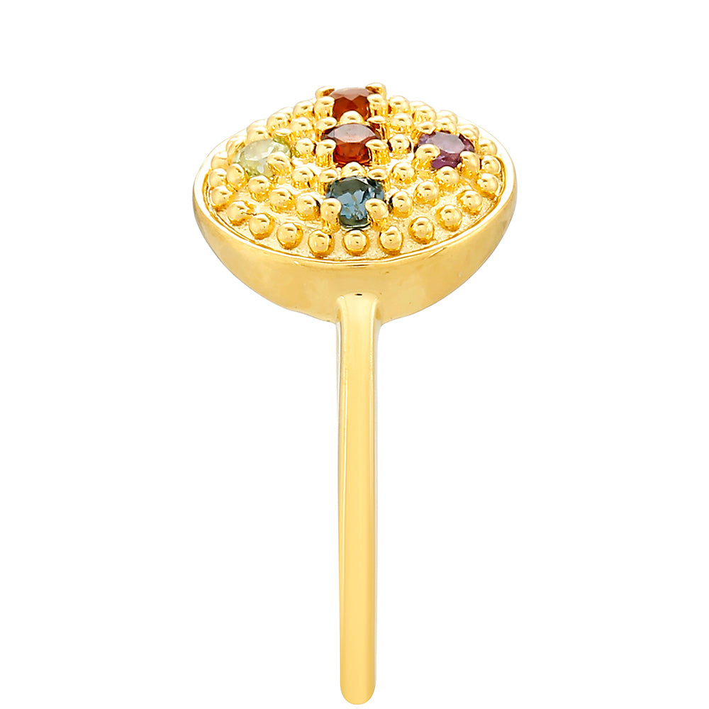 Inel din Argint 925 Placat cu Aur ( 1.77 grame ) cu Ametist și Citrin Madeira 0.2 Carate