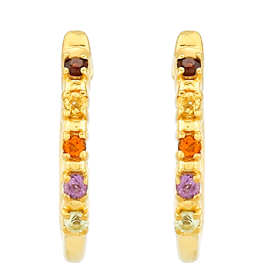 Cercei din Argint 925 Placat cu Aur ( 1.08 grame ) cu Ametist și Citrin Madeira 0.1 Carate