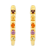 Cercei din Argint 925 Placat cu Aur ( 1.08 grame ) cu Ametist și Citrin Madeira 0.1 Carate