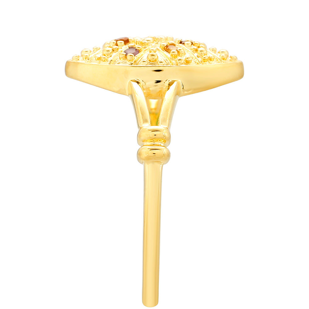 Inel din Argint 925 Placat cu Aur ( 2.21 grame ) cu Ametist și Citrin Madeira 0.06 Carate