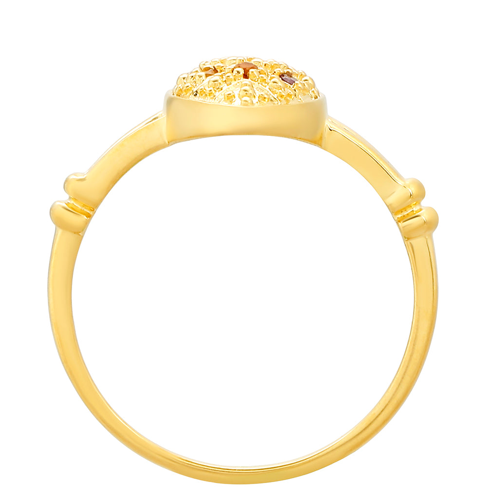 Inel din Argint 925 Placat cu Aur ( 2.21 grame ) cu Ametist și Citrin Madeira 0.06 Carate