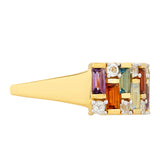 Inel din Argint 925 Placat cu Aur ( 3.82 grame ) cu Ametist și Citrin 1.89 Carate