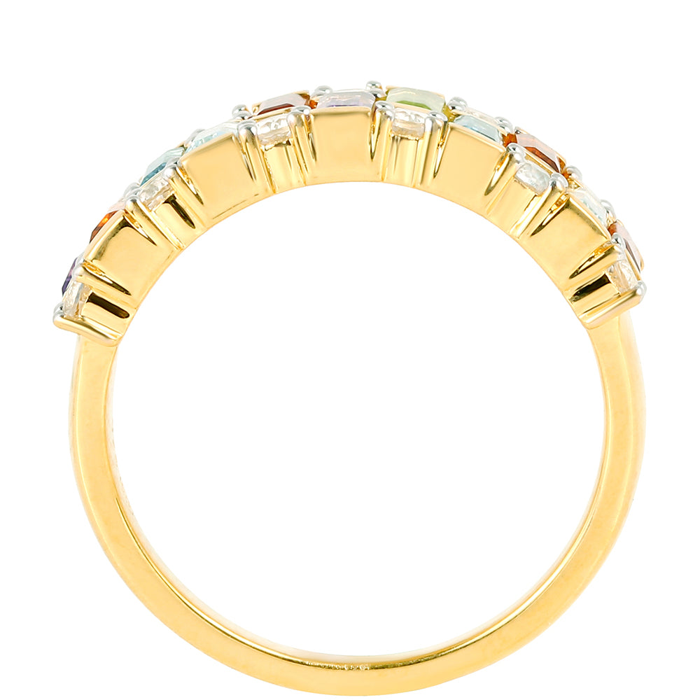 Inel din Argint 925 Placat cu Aur ( 3.82 grame ) cu Ametist și Citrin 1.89 Carate