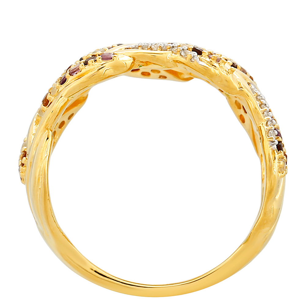 Inel din Argint 925 Placat cu Aur ( 4.96 grame ) cu Ametist și Citrin Madeira 0.8 Carate