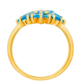 Inel din Argint 925 Placat cu Aur ( 3.27 grame ) cu Opal Albastru Etiopian Paraiba 1.32 Carate
