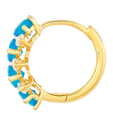 Cercei din Argint 925 Placat cu Aur ( 2.25 grame ) cu Opal Albastru Etiopian Paraiba și Topaz Alb 1.84 Carate