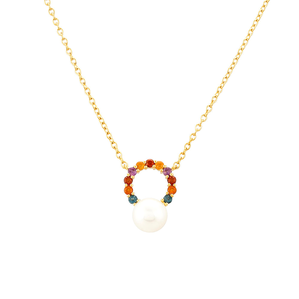 Colier din Argint 925 Placat cu Aur ( 3.64 grame ) cu Ametist și Citrin Madeira 3.38 Carate