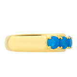 Inel din Argint 925 Placat cu Aur ( 3 grame ) cu Opal Albastru Etiopian Paraiba 0.87 Carate