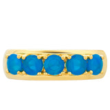 Inel din Argint 925 Placat cu Aur ( 3 grame ) cu Opal Albastru Etiopian Paraiba 0.87 Carate