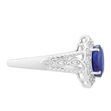 Inel din Argint 925 ( 2.4 grame ) cu Safir Thailandez și Topaz Alb 2.09 Carate