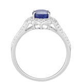 Inel din Argint 925 ( 2.4 grame ) cu Safir Thailandez și Topaz Alb 2.09 Carate