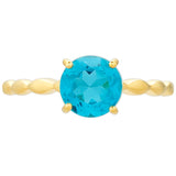 Inel din Argint 925 Placat cu Aur ( 1.58 grame ) cu Cuarț Paraiba 1.52 Carate