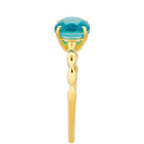 Inel din Argint 925 Placat cu Aur ( 1.58 grame ) cu Cuarț Paraiba 1.52 Carate