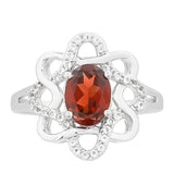 Inel din Argint 925 ( 2.69 grame ) cu Granat și Topaz Alb 1.55 Carate