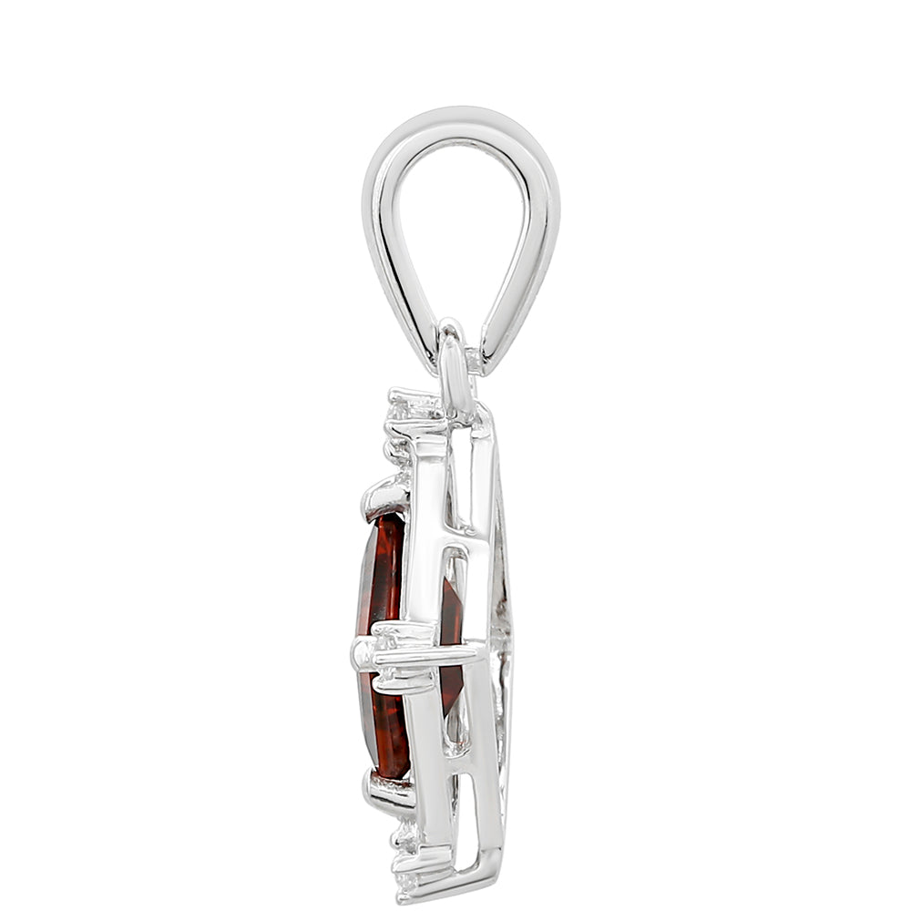 Pandantiv din Argint 925 ( 1.63 grame ) cu Granat și Topaz Alb 1.39 Carate