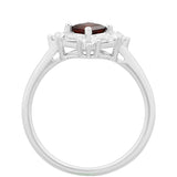 Inel din Argint 925 ( 1.9 grame ) cu Granat și Topaz Alb 1.18 Carate