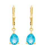 Cercei din Argint 925 Placat cu Aur ( 1.41 grame ) cu Cuarț Paraiba 2.61 Carate