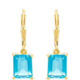 Cercei din Argint 925 Placat cu Aur ( 1.93 grame ) cu Cuarț Paraiba 5.19 Carate