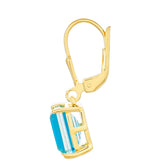 Cercei din Argint 925 Placat cu Aur ( 1.93 grame ) cu Cuarț Paraiba 5.19 Carate