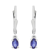Cercei din Argint 925 ( 1.06 grame ) cu Safir Thailandez 0.74 Carate