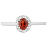 Inel din Argint 925 ( 1.57 grame ) cu Granat și Topaz Alb 0.57 Carate