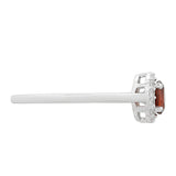 Inel din Argint 925 ( 1.57 grame ) cu Granat și Topaz Alb 0.57 Carate