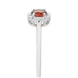 Inel din Argint 925 ( 1.57 grame ) cu Granat și Topaz Alb 0.57 Carate