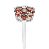 Inel din Argint 925 ( 2.55 grame ) cu Granat și Topaz Alb 2.64 Carate