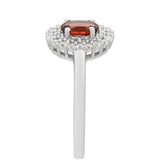 Inel din Argint 925 ( 2.05 grame ) cu Granat și Topaz Alb 0.8 Carate