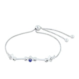 Brățară din Argint 925 ( 4.09 grame ) cu Safir Thailandez și Topaz Alb 0.26 Carate