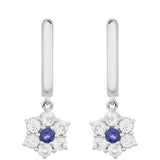 Cercei din Argint 925 ( 2.47 grame ) cu Safir Thailandez și Topaz Alb 1.15 Carate