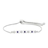 Brățară din Argint 925 ( 3.08 grame ) cu Safir Thailandez și Topaz Alb 0.4 Carate