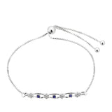 Brățară din Argint 925 ( 3.08 grame ) cu Safir Thailandez și Topaz Alb 0.4 Carate