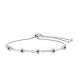 Brățară din Argint 925 ( 3.82 grame ) cu Safir Thailandez și Topaz Alb 0.66 Carate