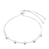 Brățară din Argint 925 ( 3.82 grame ) cu Safir Thailandez și Topaz Alb 0.66 Carate
