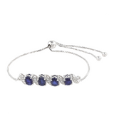 Brățară din Argint 925 ( 3.95 grame ) cu Safir Thailandez și Topaz Alb 2.75 Carate