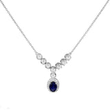 Colier din Argint 925 ( 4.89 grame ) cu Safir Thailandez și Topaz Alb 3.49 Carate