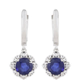 Cercei din Argint 925 ( 2.77 grame ) cu Safir Thailandez și Topaz Alb 2.77 Carate