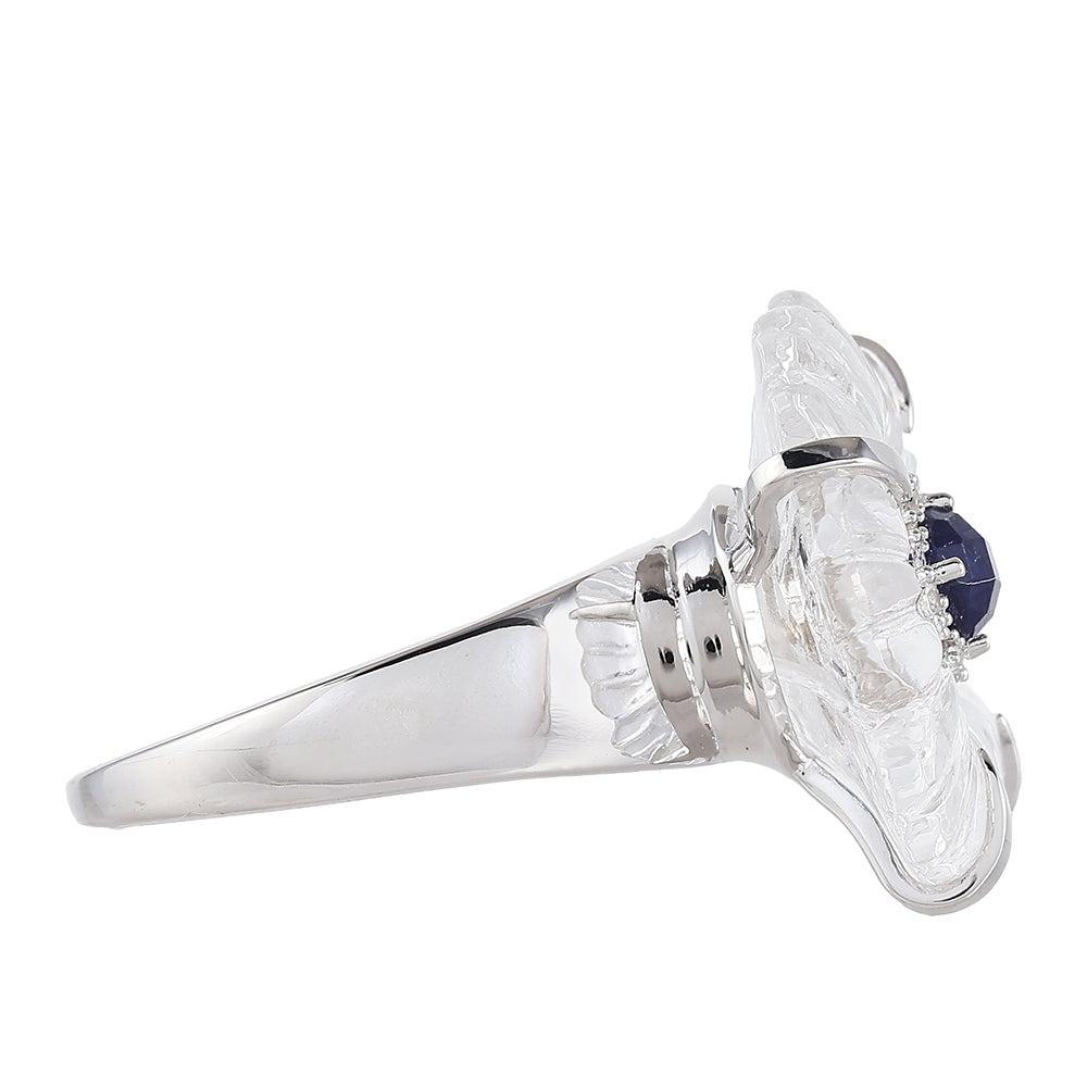 Inel din Argint 925 ( 3.98 grame ) cu Safir Thailandez și Cuarț 11.55 Carate